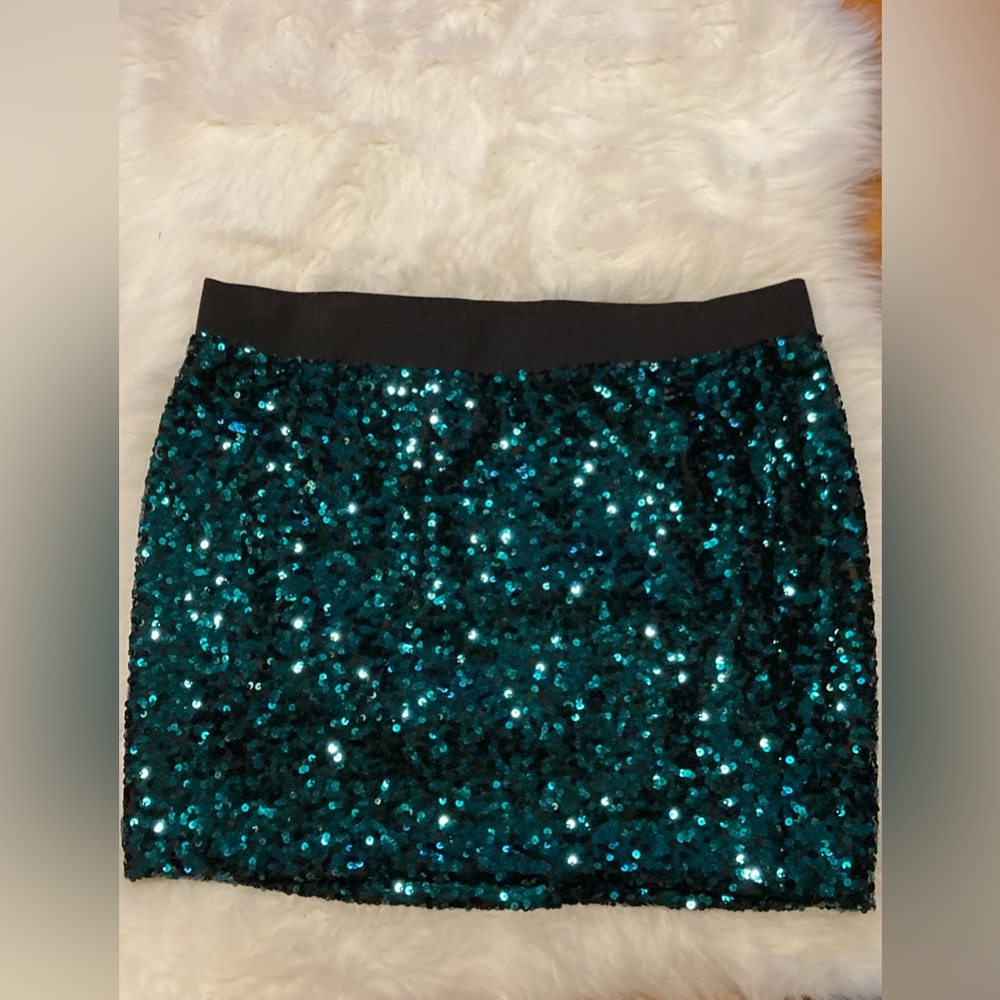 Torrid teal / turquoise sequin skirt